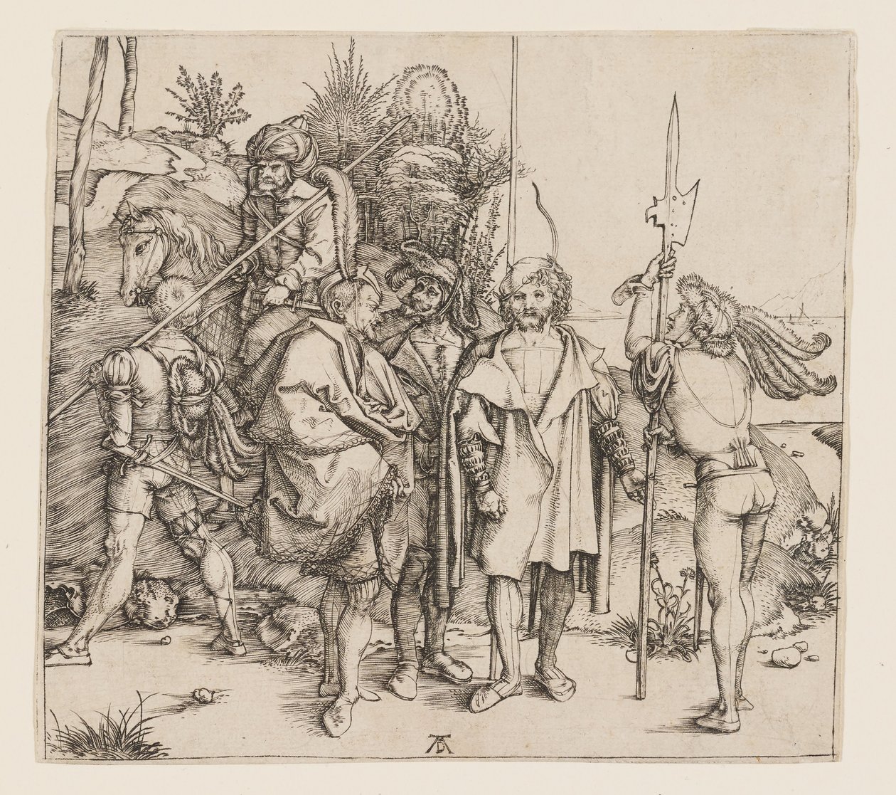 Fünf Fußsoldaten und berittener Türke von Albrecht Dürer