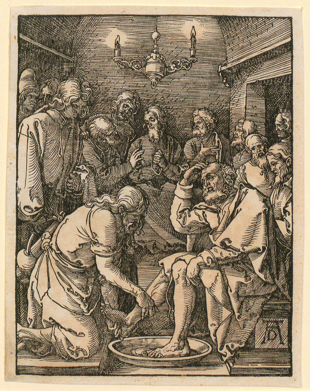 Fußwaschung, Blatt 10 der Folge "Kleine Holzschnitt-Passion" von Albrecht Dürer
