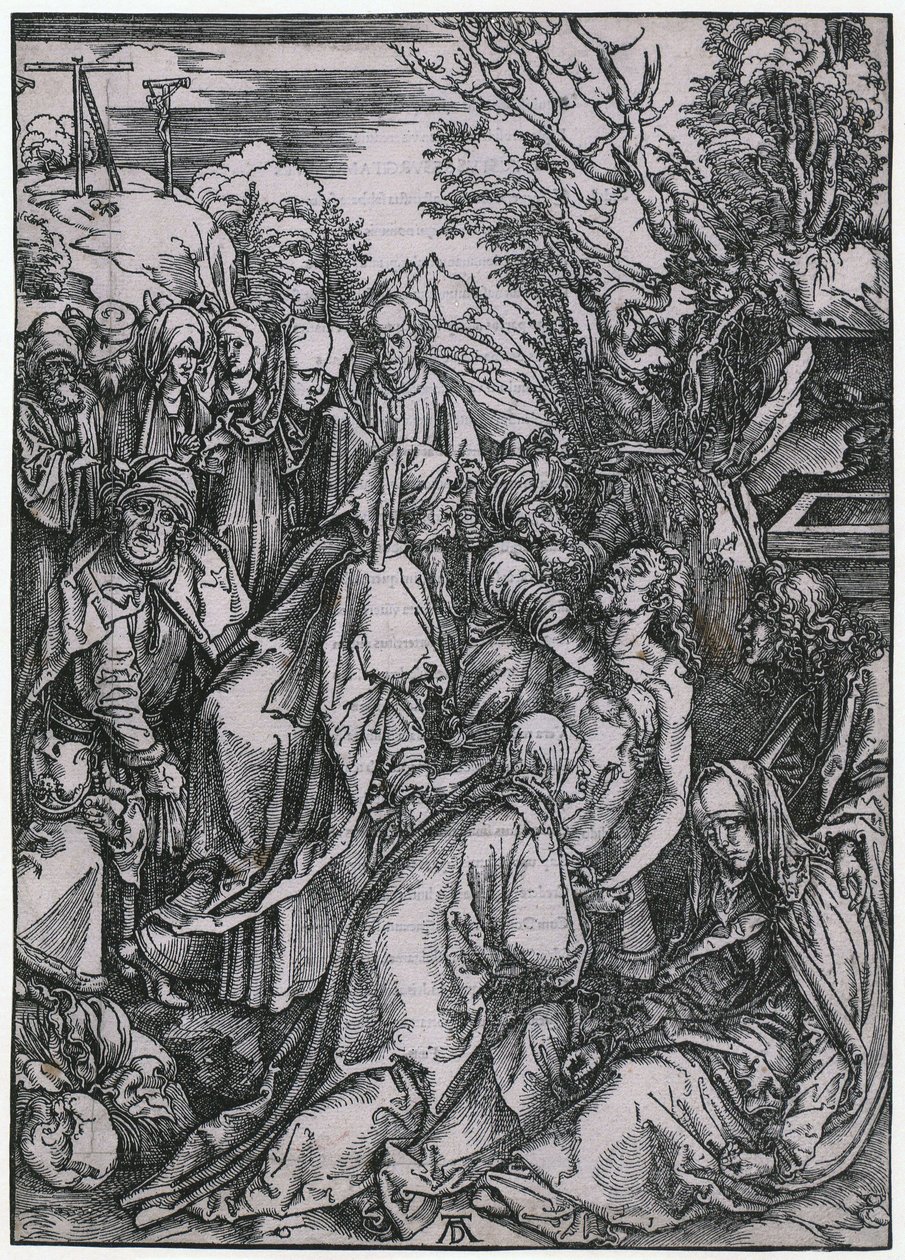 Grablegung Christi, Blatt 10 der Folge "Die Große Passion" von Albrecht Dürer