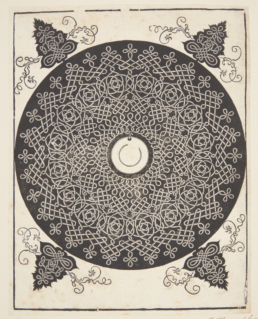 Verschlungenes Kordelmuster mit weißem Medaillon von Albrecht Dürer