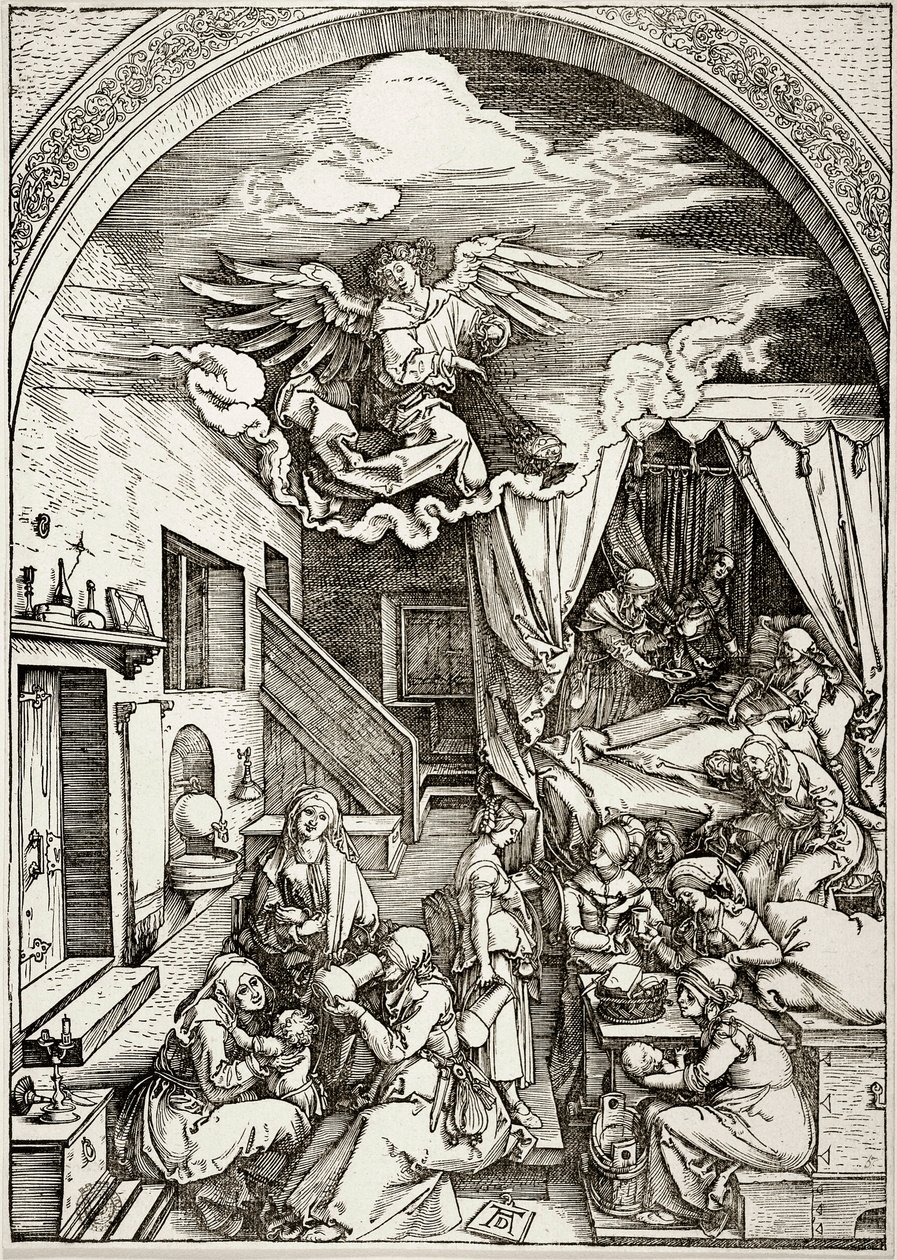 Das Leben der Jungfrau: Die Geburt der Jungfrau (Bartsch 80) von Albrecht Dürer