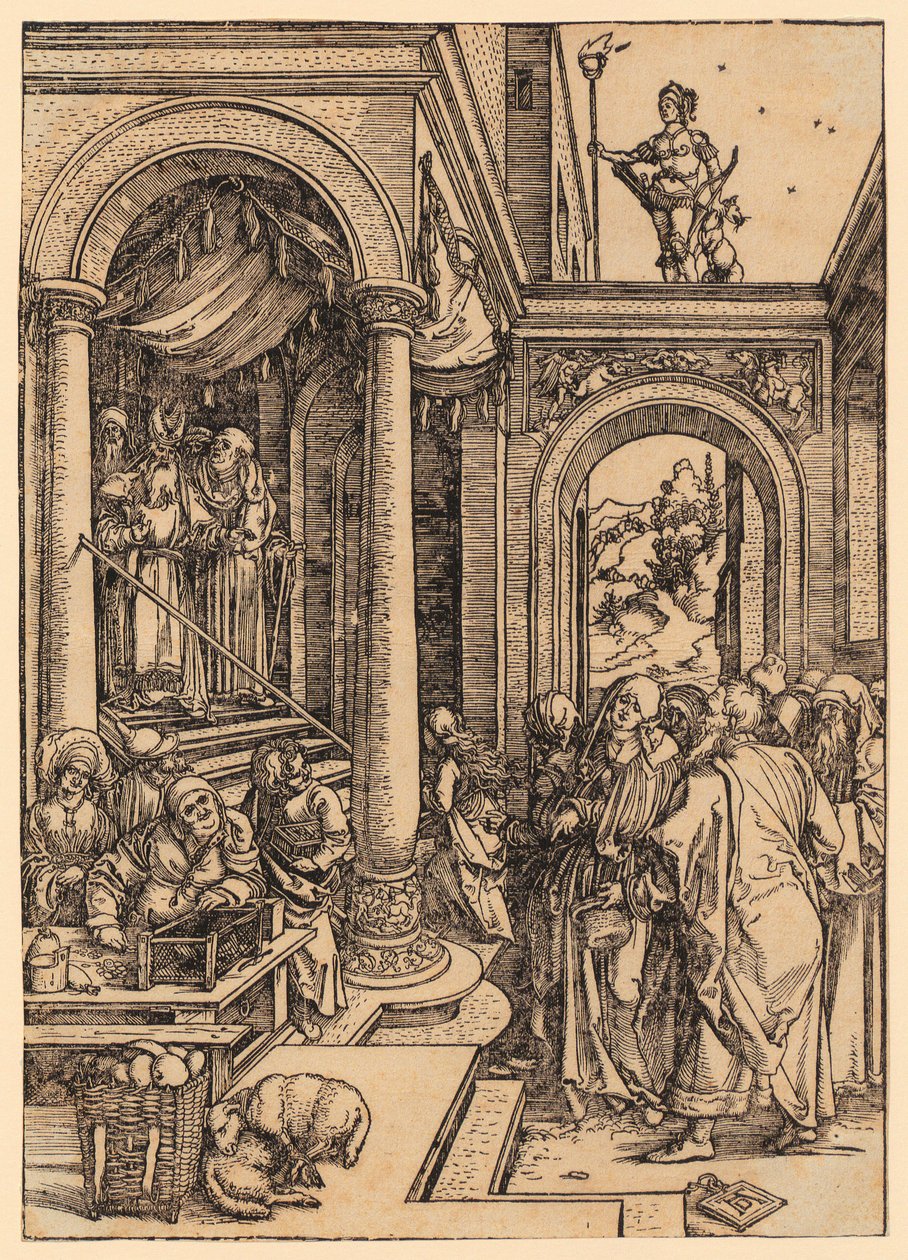 Mariens Tempelgang, Blatt 6 der Folge "Das Marienleben" von Albrecht Dürer