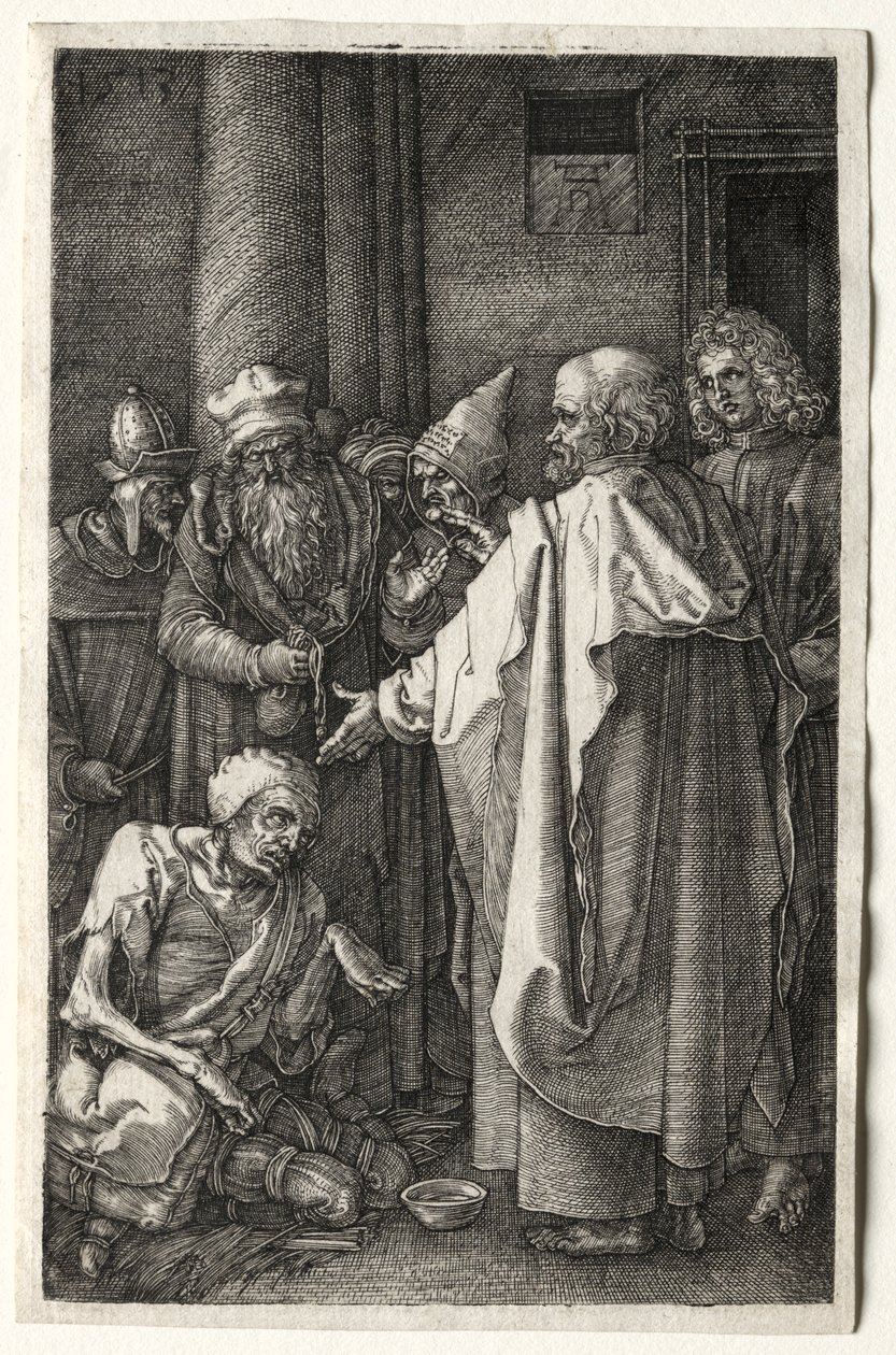 Petrus und Johannes heilen den Lahmen am Tempeltor, 1512 von Albrecht Dürer