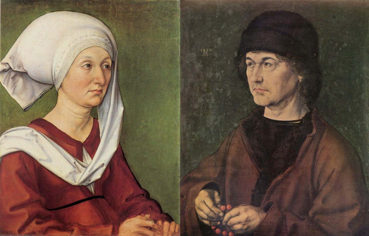 Fotomontage: Porträt-Diptychon von Dürers Eltern von Albrecht Dürer
