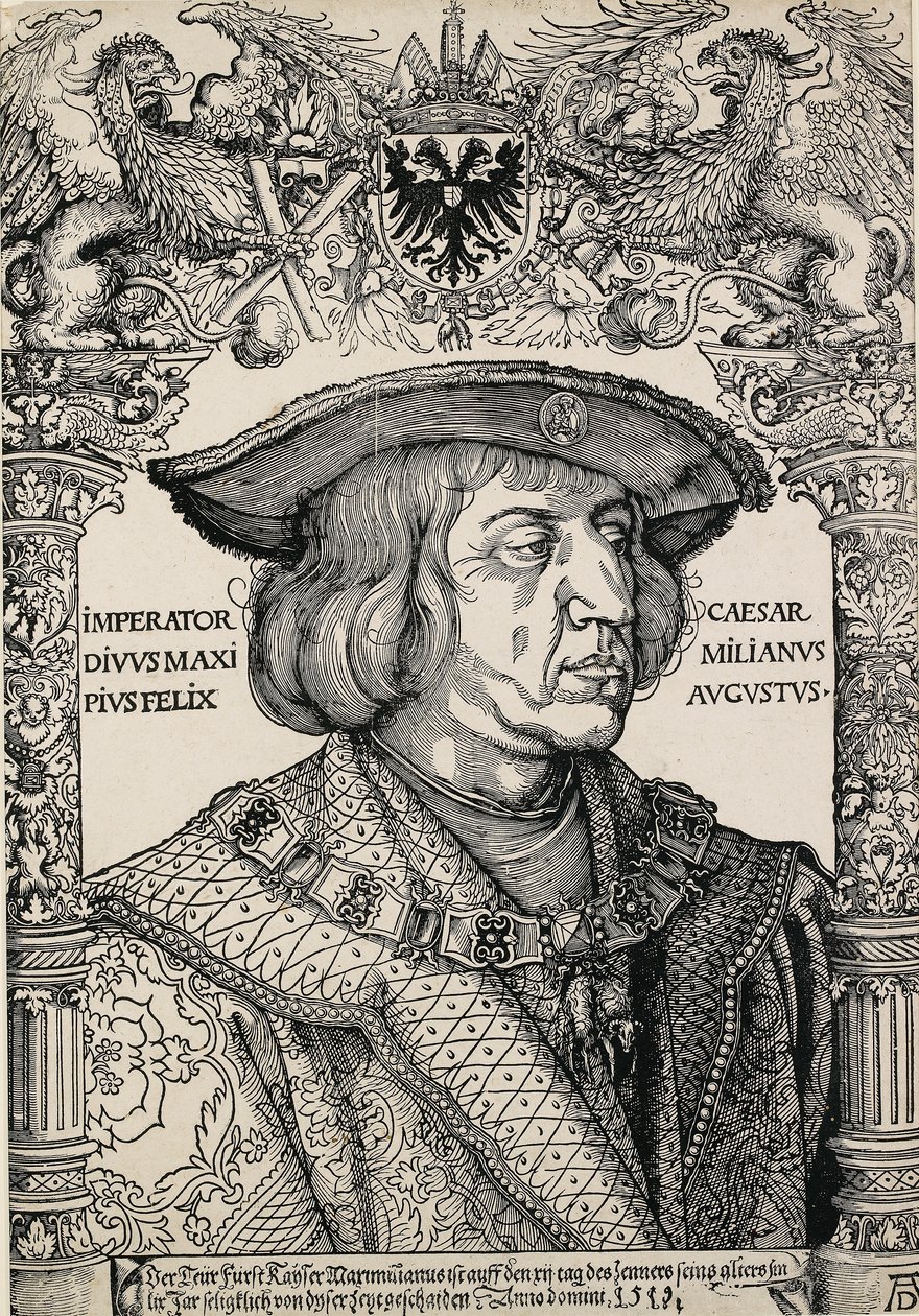 Porträt von Kaiser Maximilian I., ca. 1519 von Albrecht Dürer