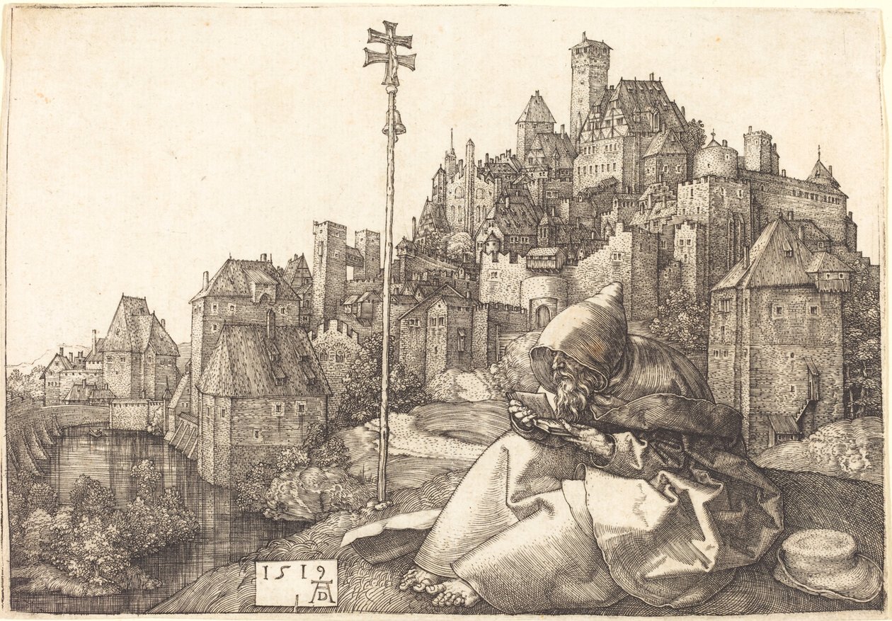Der heilige Antonius beim Lesen von Albrecht Dürer