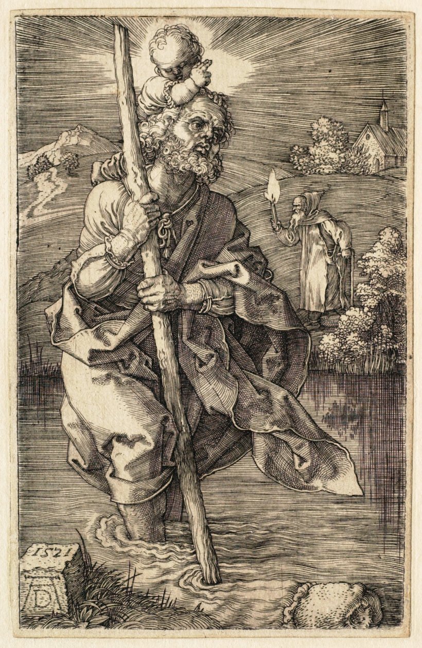 Heiliger Christophorus nach rechts gewandt von Albrecht Dürer