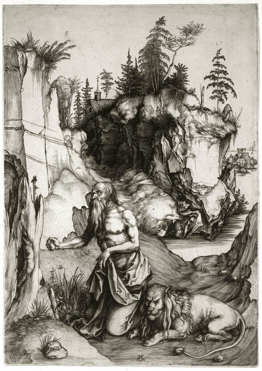 Heiliger Hieronymus in Buße (Bartsch 61) von Albrecht Dürer