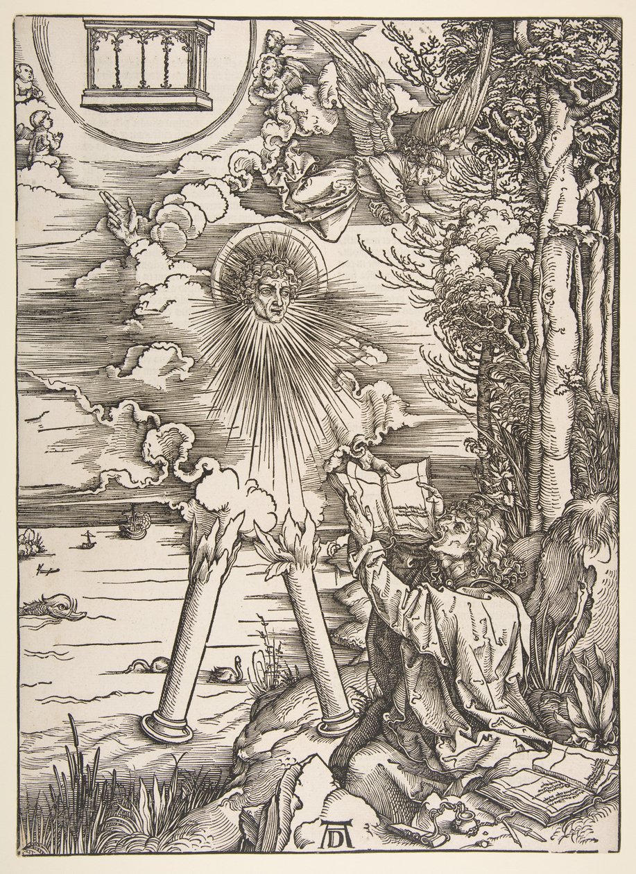 Johannes verschlingt das Buch, aus "Die Apokalypse" von Albrecht Dürer
