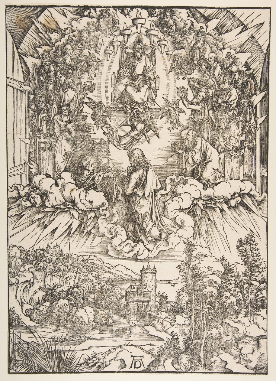 Johannes vor Gott und den Ältesten, aus Die Apokalypse von Albrecht Dürer