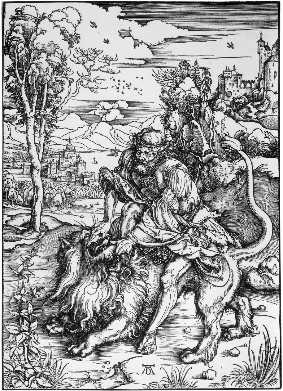Samson tötet den Löwen von Albrecht Dürer