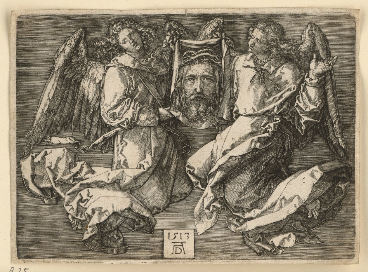 Schweißtuch der Veronika, von zwei Engeln gehalten von Albrecht Dürer