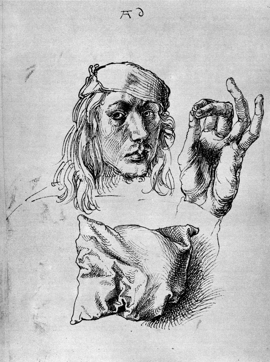 Selbstporträt mit einem Kissen, 1493, 1936 von Albrecht Dürer