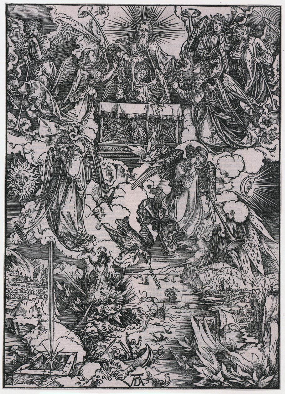 Sieben Posaunenengel, VI. Figur, Blatt 8 der Folge "Die Apokalypse" von Albrecht Dürer