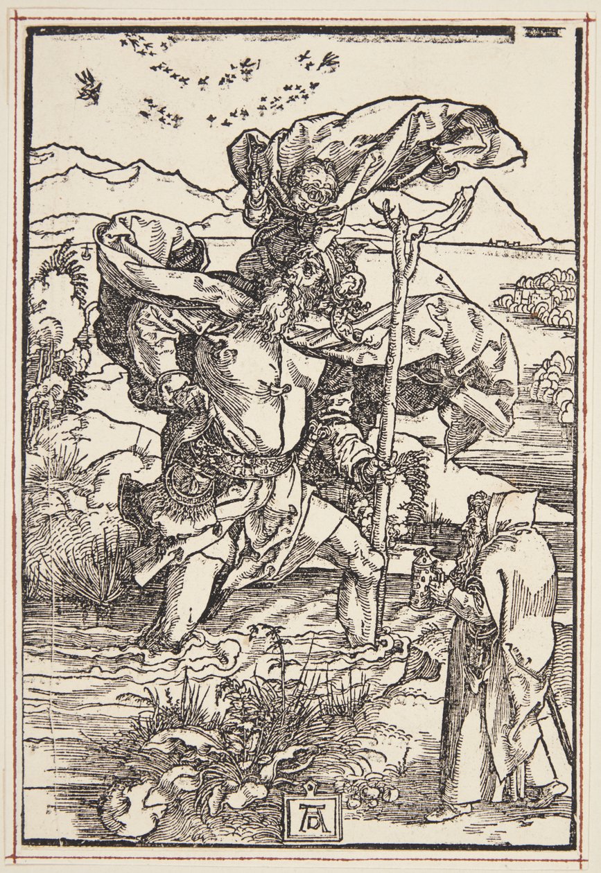 St. Christopher in der Wildnis mit einem Vogelschwarm von Albrecht Dürer