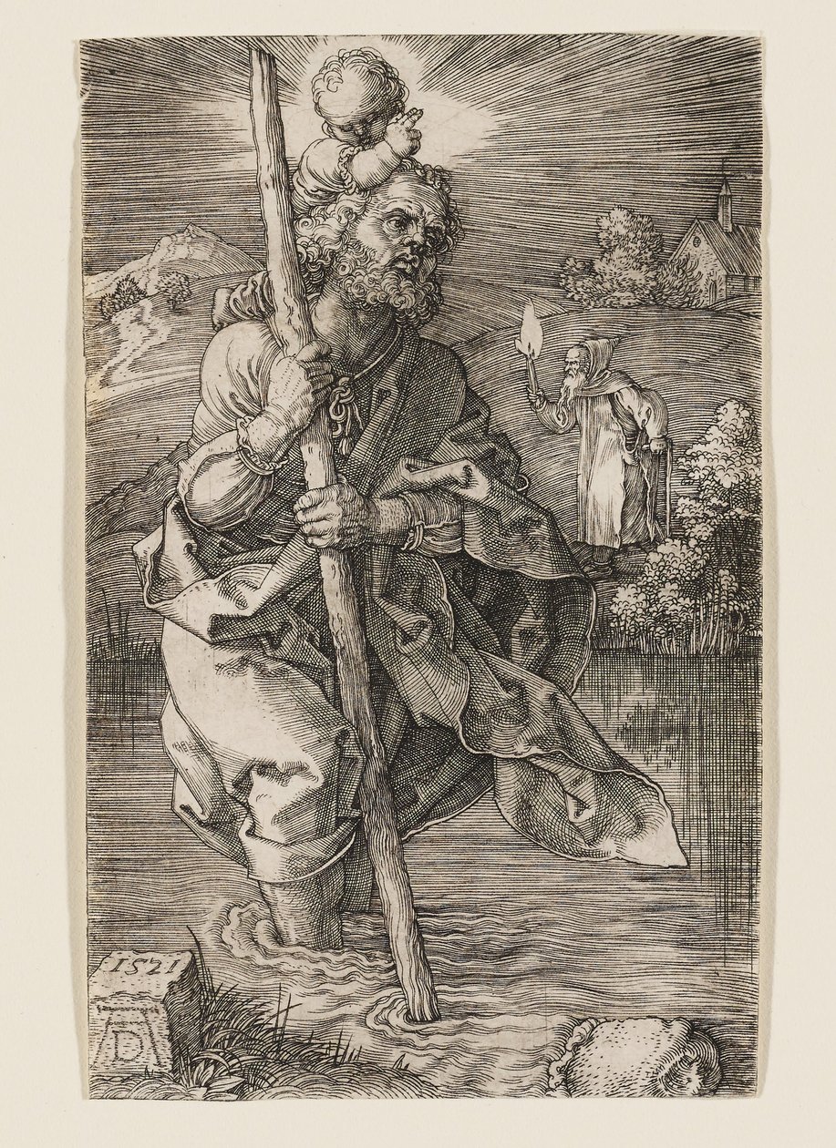 Der heilige Christophorus mit nach rechts gewandtem Kopf von Albrecht Dürer