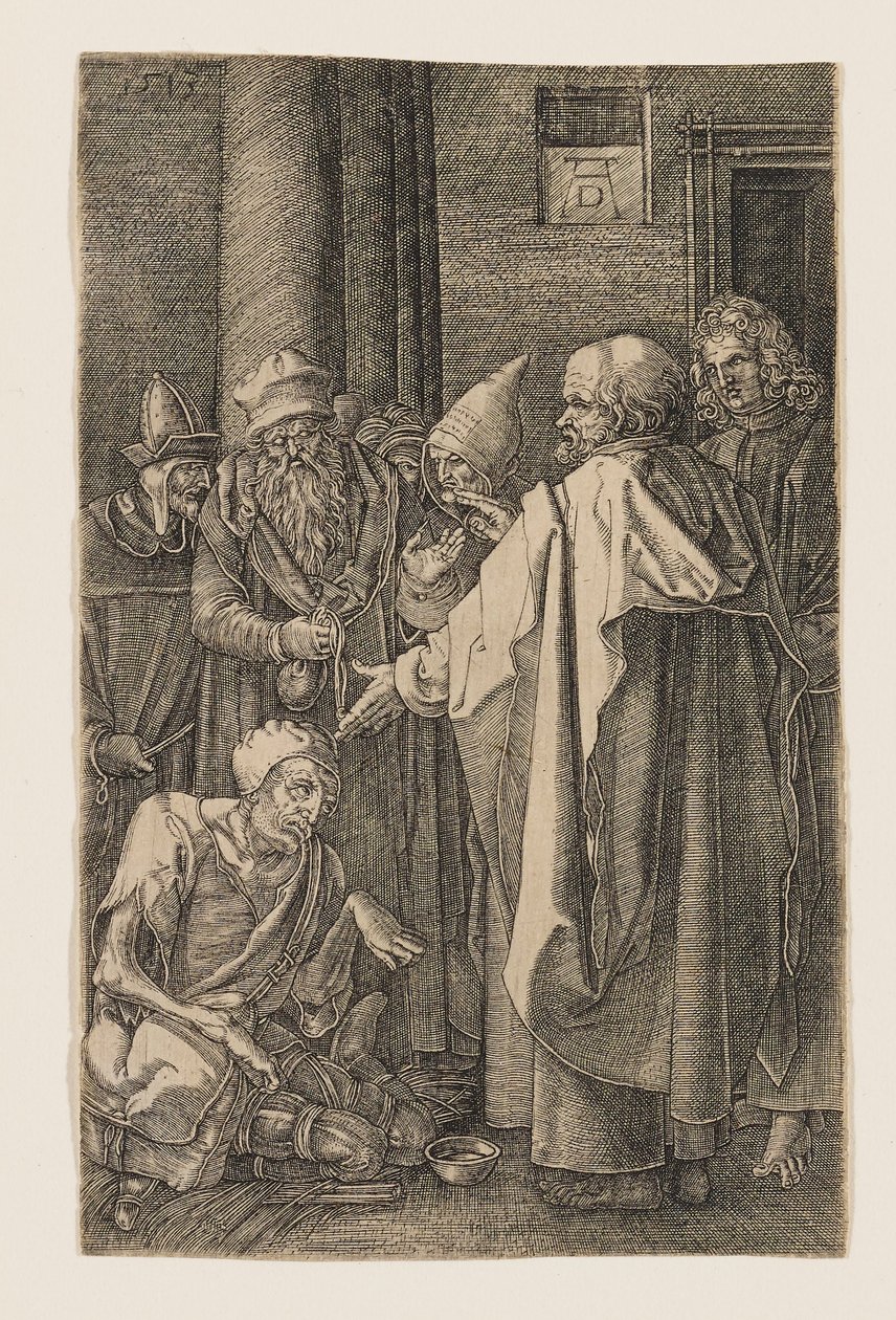 St. Peter und St. Johannes heilen Krüppel am Tempeltor von Albrecht Dürer