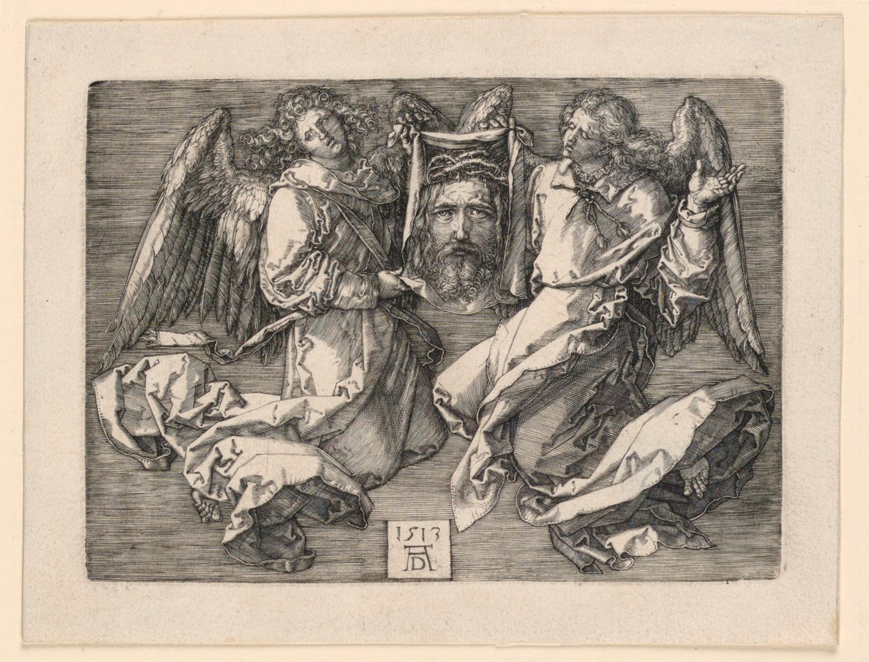 Schweißtuch von zwei Engeln gezeigt von Albrecht Dürer