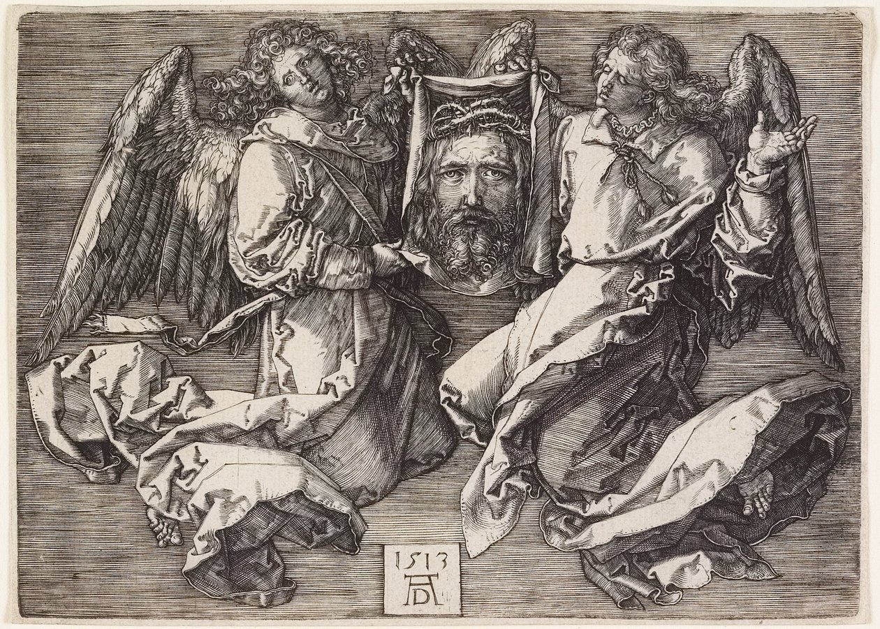 Schweißtuch von zwei Engeln gehalten von Albrecht Dürer