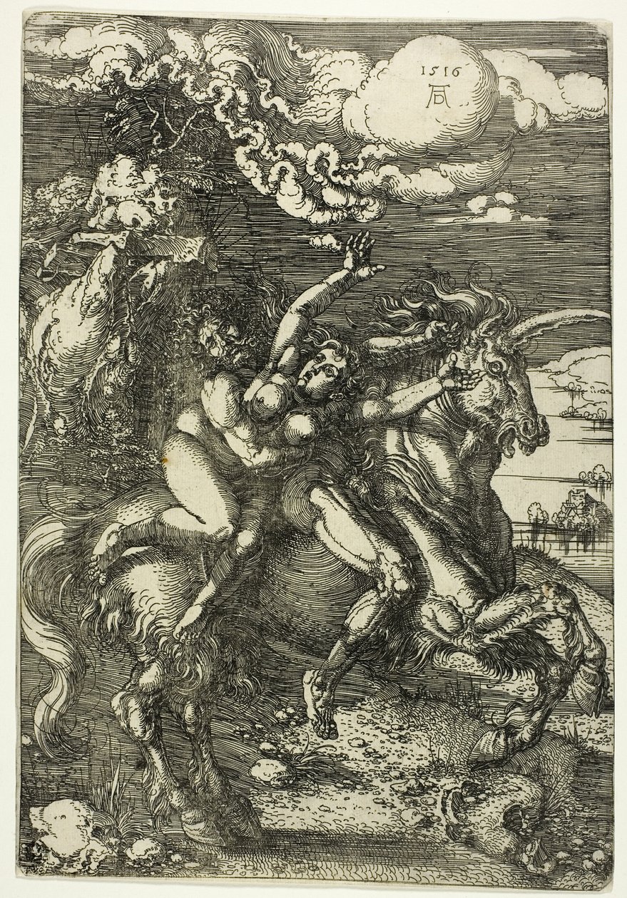 Die Entführung der Proserpina auf einem Einhorn von Albrecht Dürer