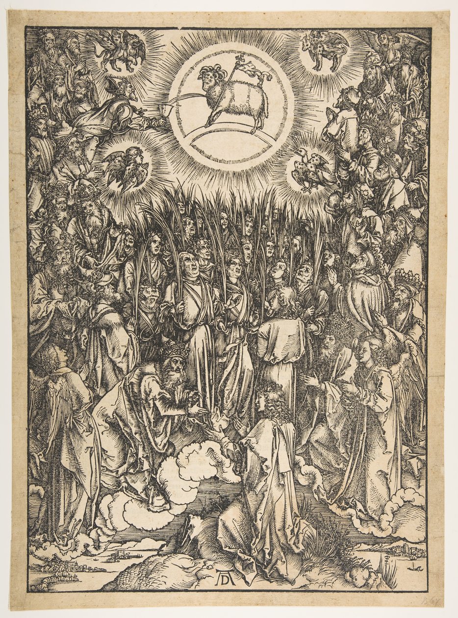 Die Anbetung des Lammes, aus Die Apokalypse, Lateinische Ausgabe, 1511 von Albrecht Dürer