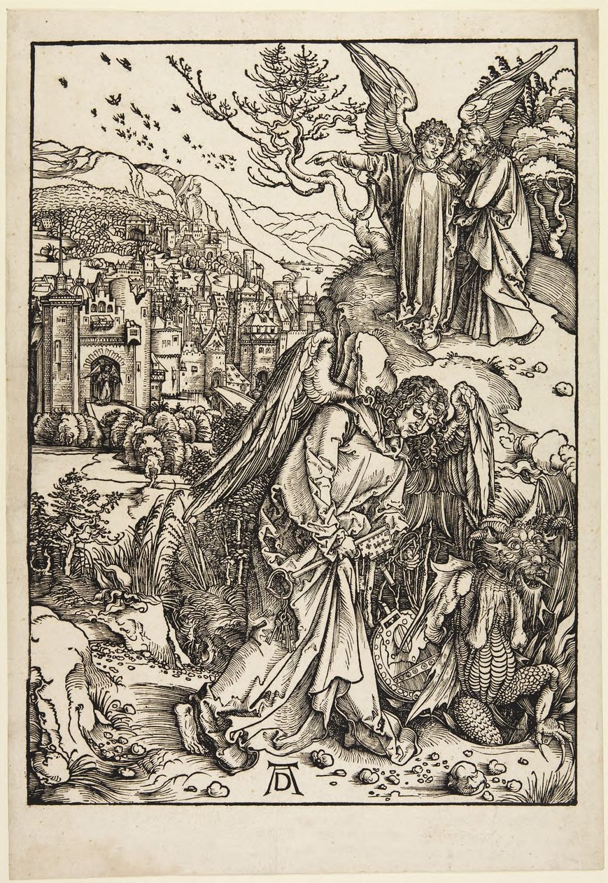 Der Engel mit dem Schlüssel zum Abgrund von Albrecht Dürer