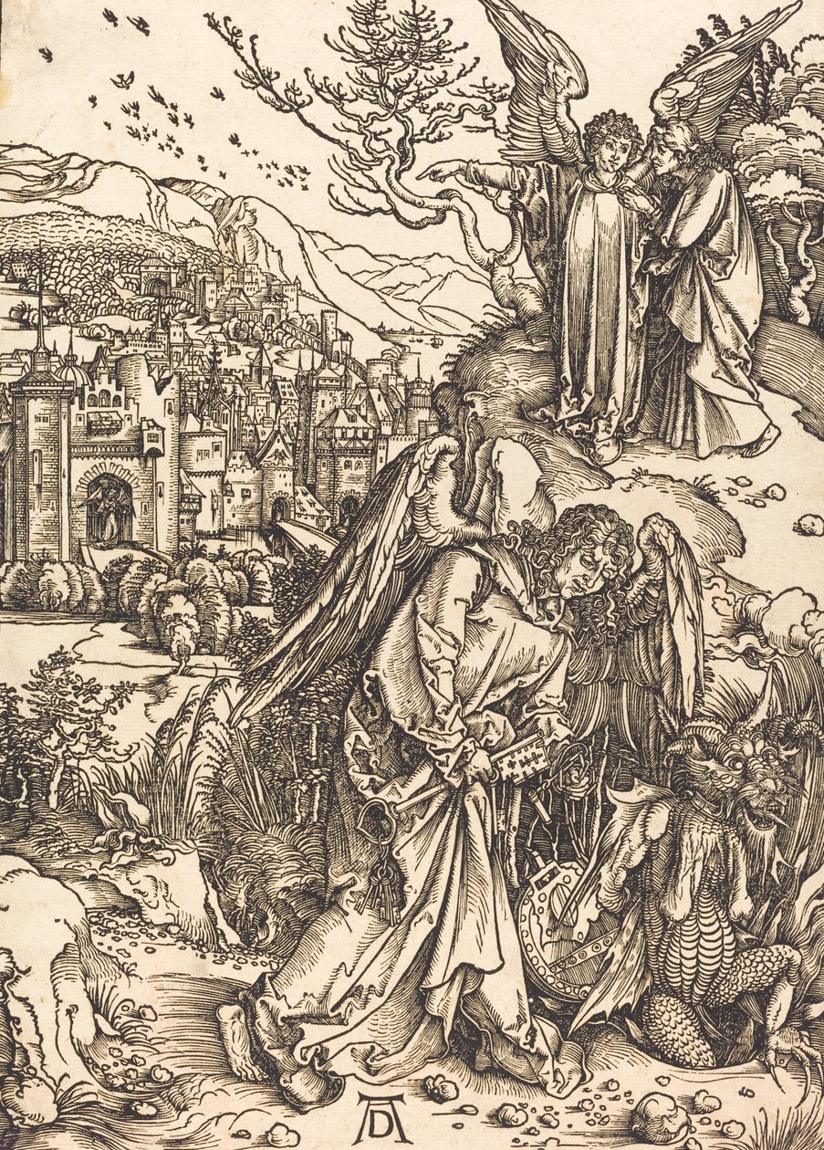 Der Engel mit dem Schlüssel zum Abgrund von Albrecht Dürer