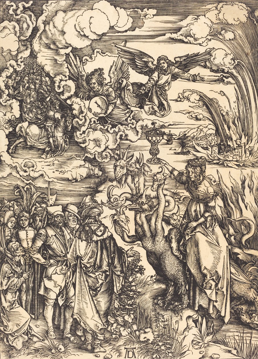 Die babylonische Hure, wahrscheinlich um 1496-1498 von Albrecht Dürer