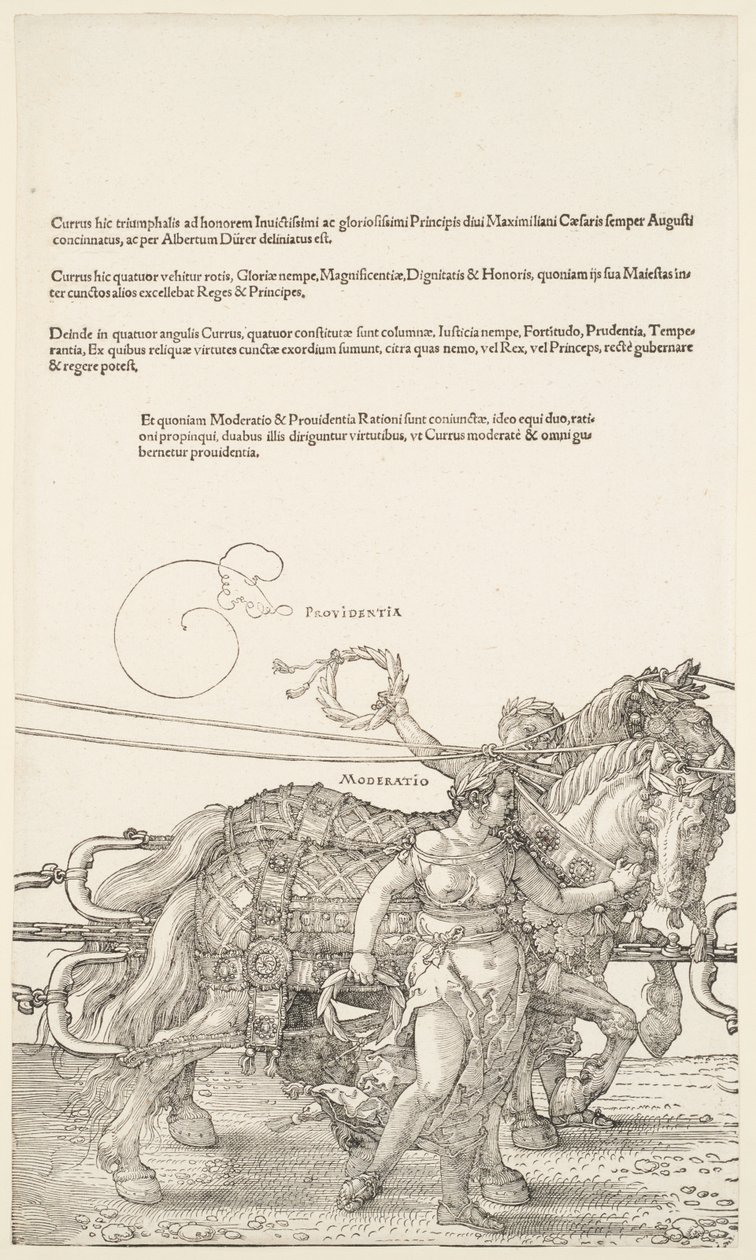 Der große Triumphwagen: Providentia und Moderatio von Albrecht Dürer