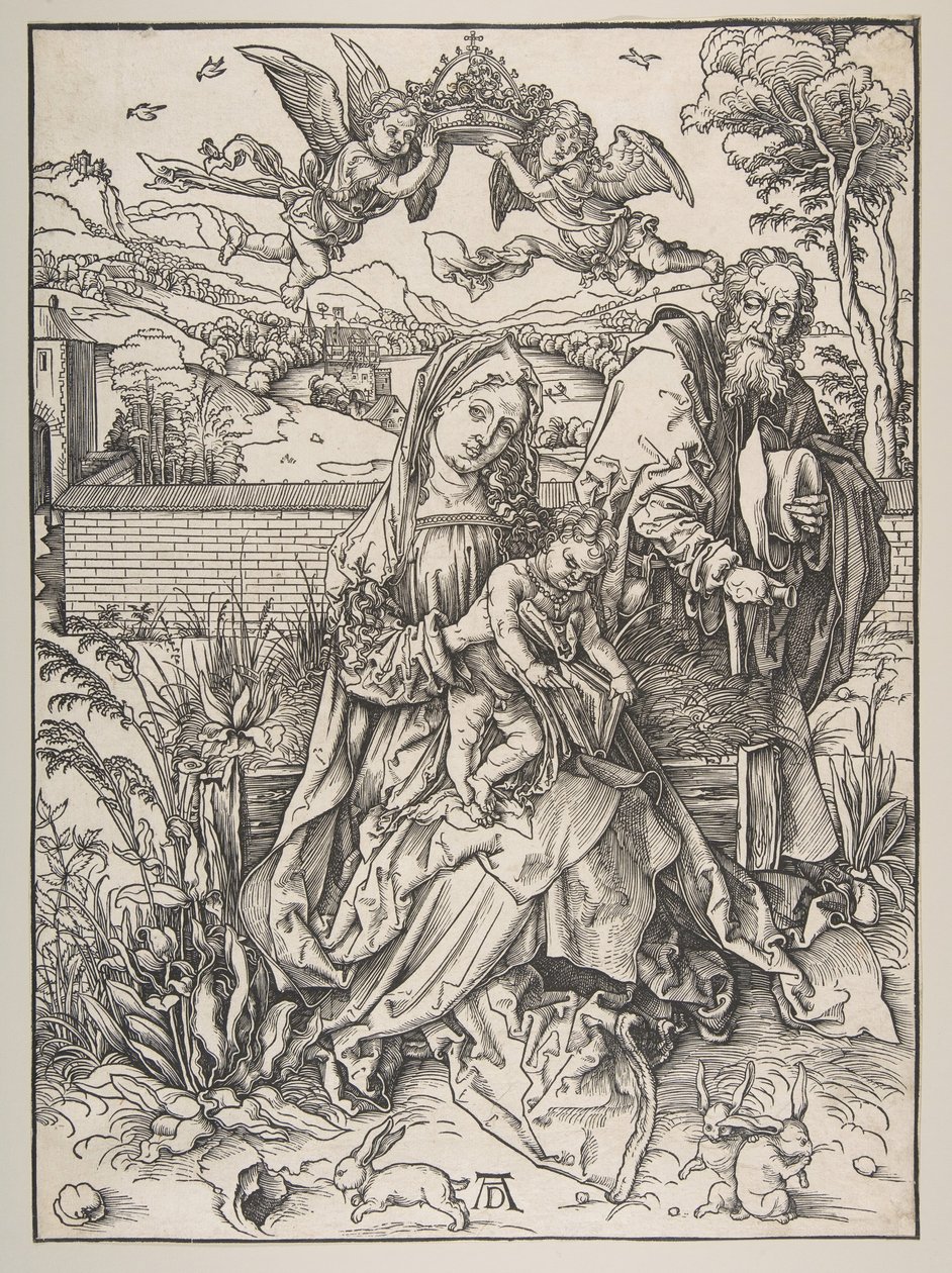 Die Heilige Familie mit drei Hasen von Albrecht Dürer