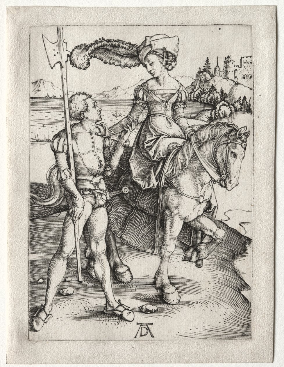 Die Dame reitet und der Landsknecht von Albrecht Dürer