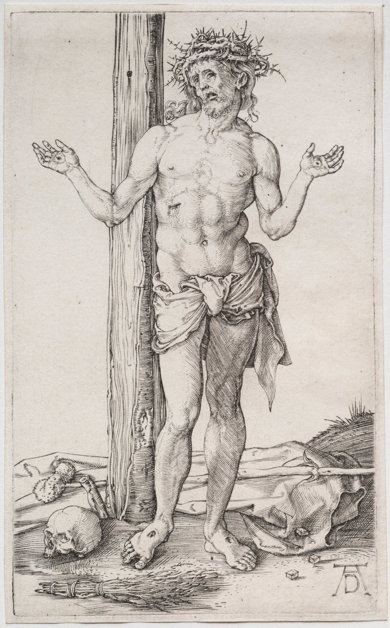 Der Mann der Schmerzen stehend, mit erhobenen Händen, ca. 1500 von Albrecht Dürer