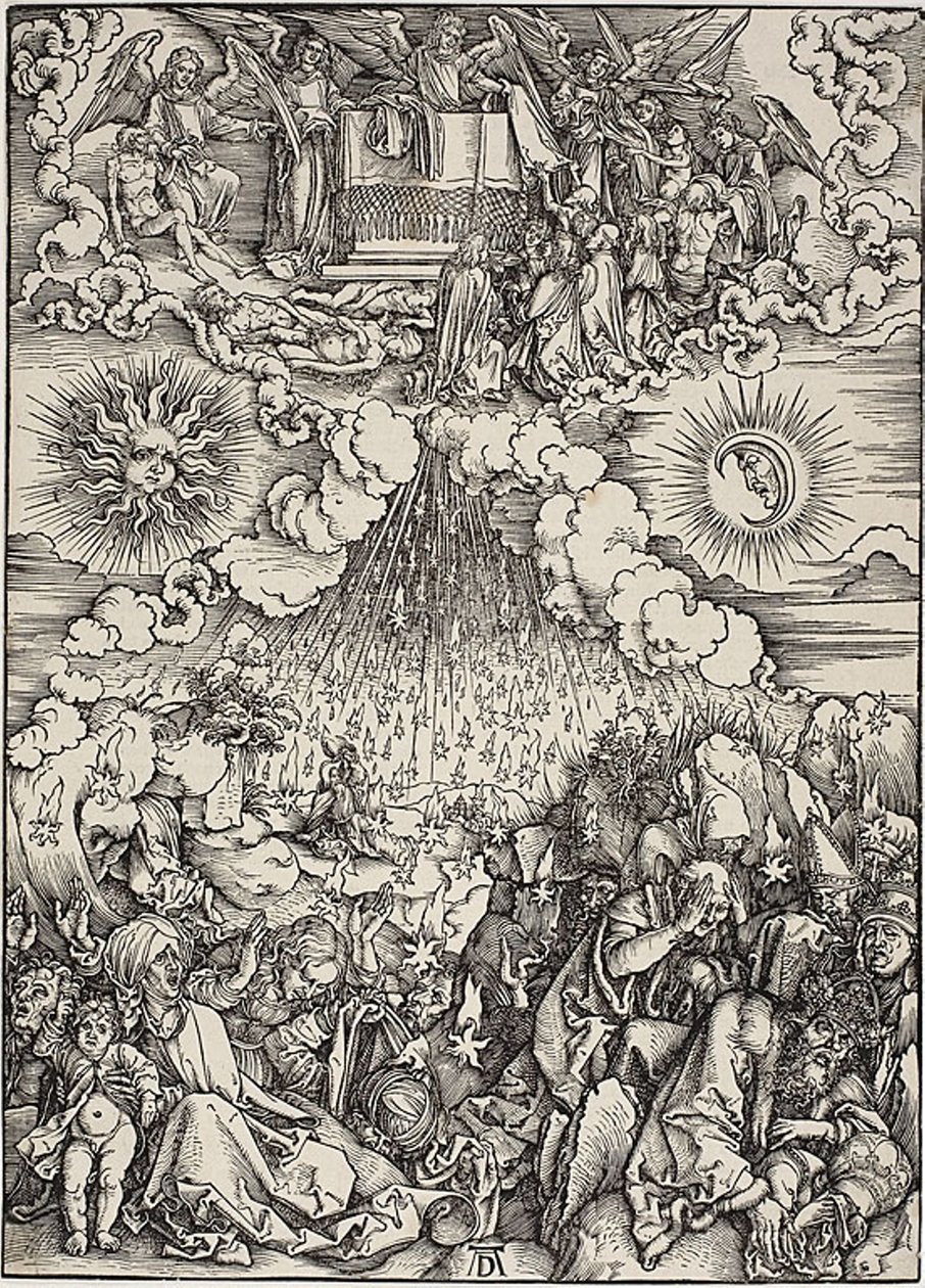 Die Öffnung des fünften und sechsten Siegels, aus der Apokalypse von Albrecht Dürer