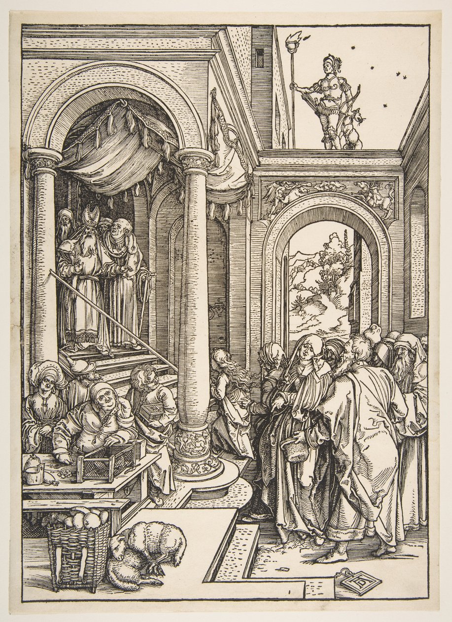 Die Darstellung der Jungfrau im Tempel, aus "Das Leben der Jungfrau" von Albrecht Dürer