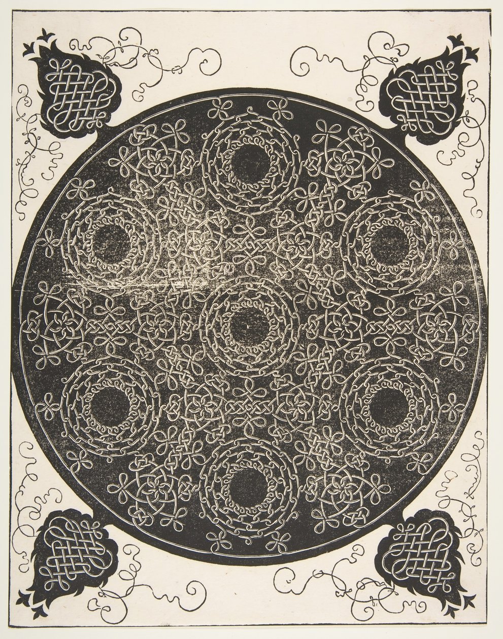 Der sechste Knoten. Verschlungener Rundel mit sieben Kränzen von Albrecht Dürer