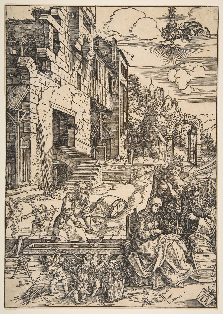 Der Aufenthalt der Heiligen Familie in Ägypten, aus Das Leben der Jungfrau, nach 1511 von Albrecht Dürer