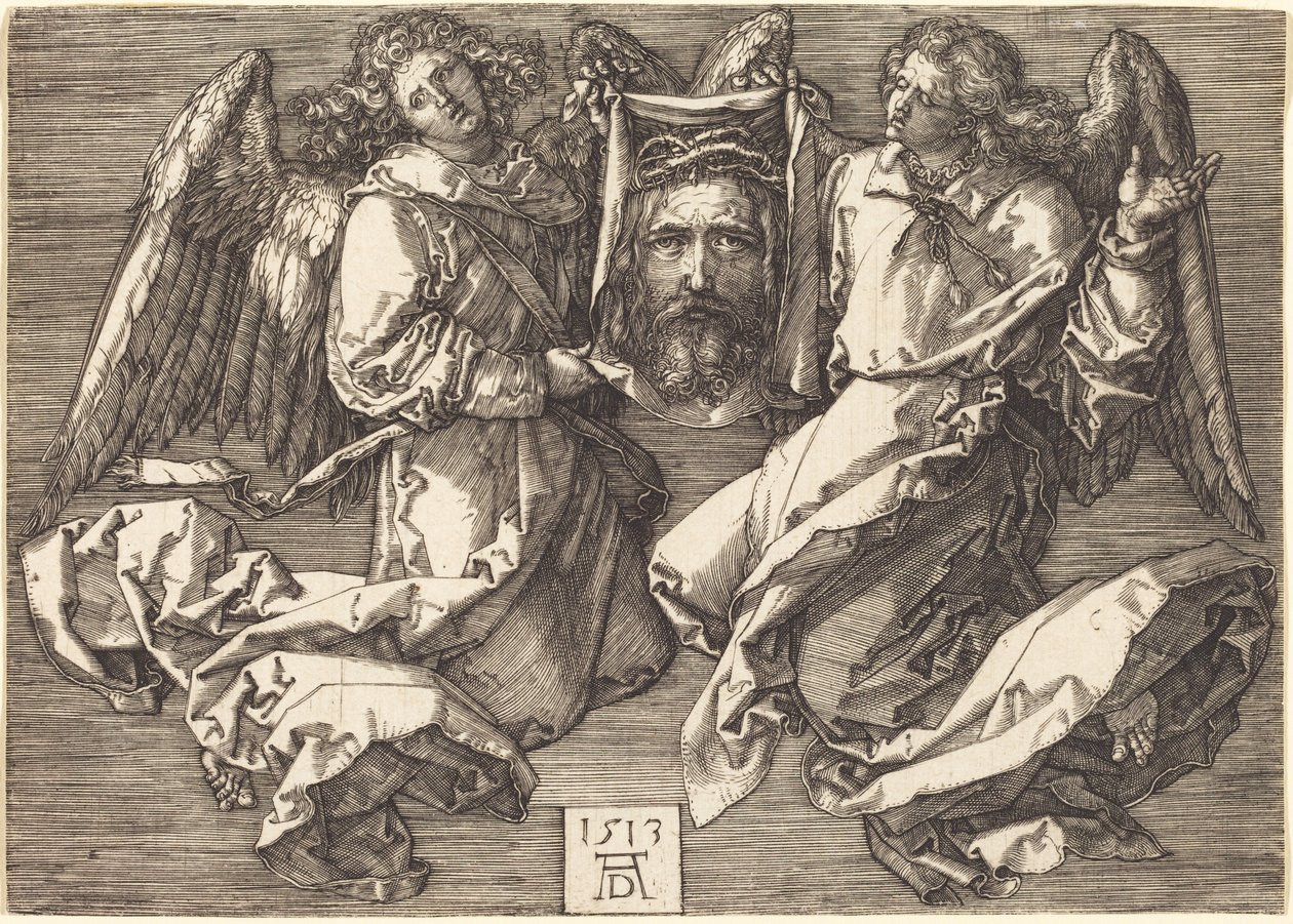 Das Schweißtuch, gehalten von zwei Engeln von Albrecht Dürer