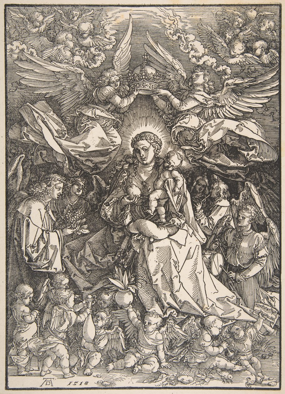 Die Jungfrau umgeben von vielen Engeln von Albrecht Dürer