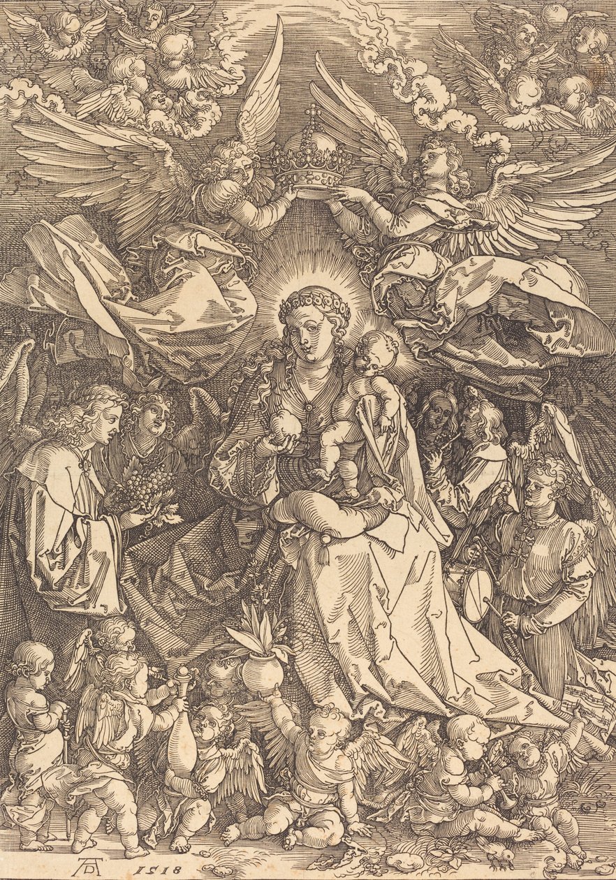 Die Jungfrau umgeben von vielen Engeln, 1518 von Albrecht Dürer