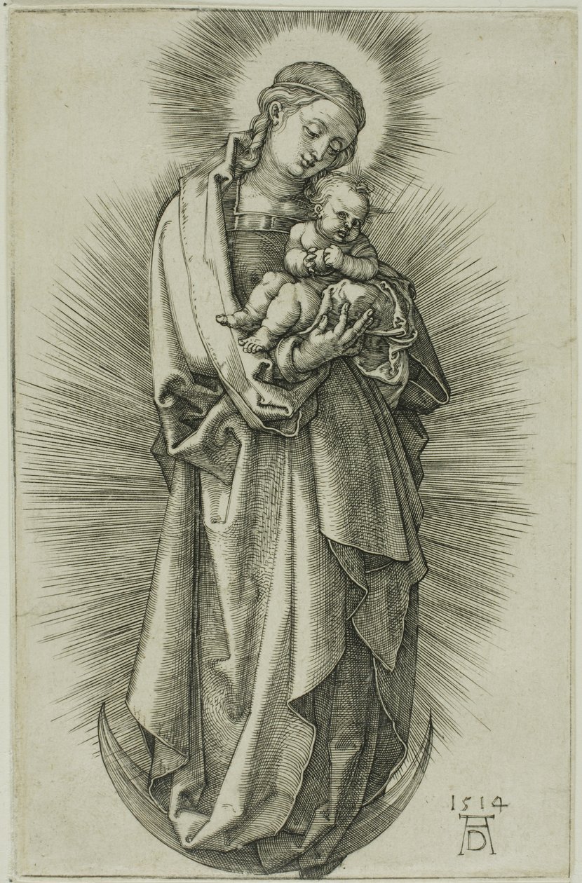 Die Jungfrau auf der Mondsichel mit einem Diadem von Albrecht Dürer