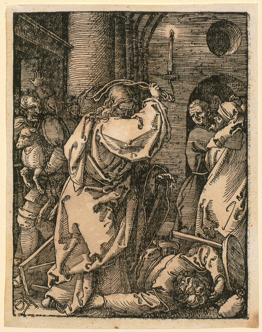 Vertreibung der Händler, Blatt 7 der Folge "Kleine Holzschnitt-Passion" von Albrecht Dürer