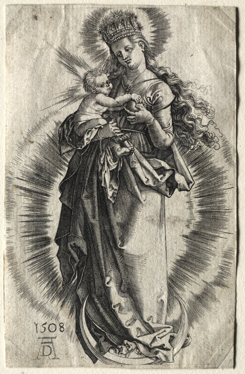 Jungfrau auf einer Mondsichel mit Sternenkrone von Albrecht Dürer