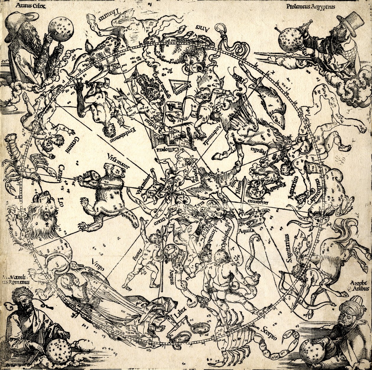 Imagines coeli Septentrionales mit zwölf Bildern des Tierkreises, um 1510-20 von Albrecht Dürer or Duerer