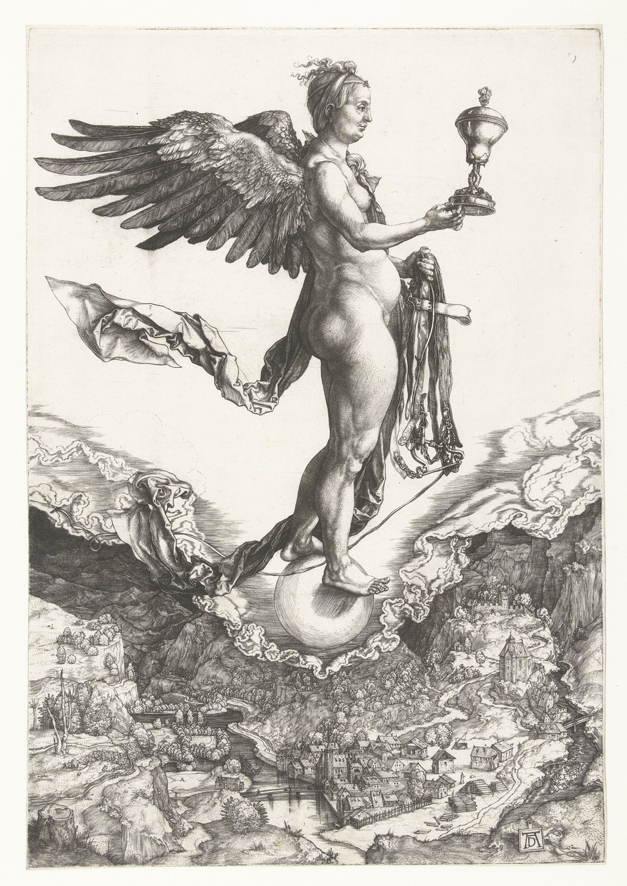 Nemesis (Das große Glück) von Albrecht Dürer or Duerer