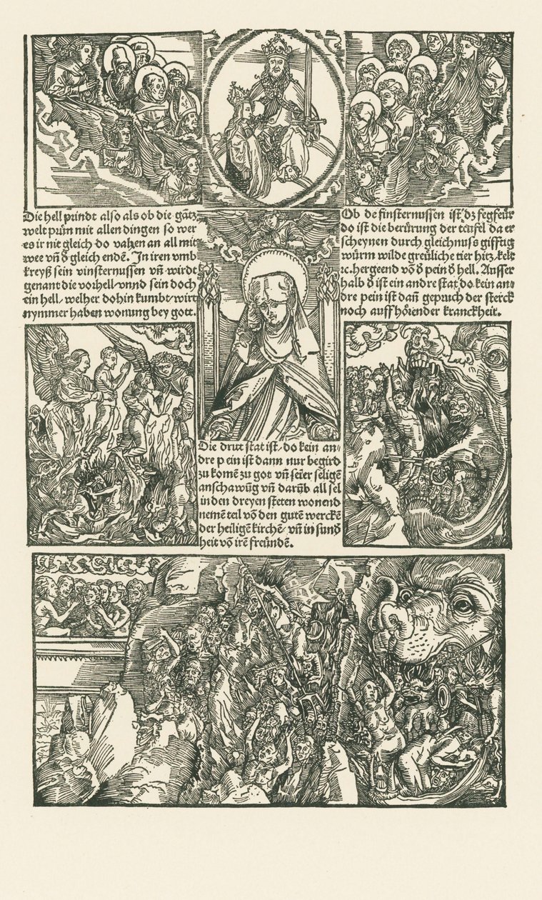 Heilige Birgitta und die Jungfrau, die für die Verdammten Fürbitte leisten von Albrecht Dürer or Duerer