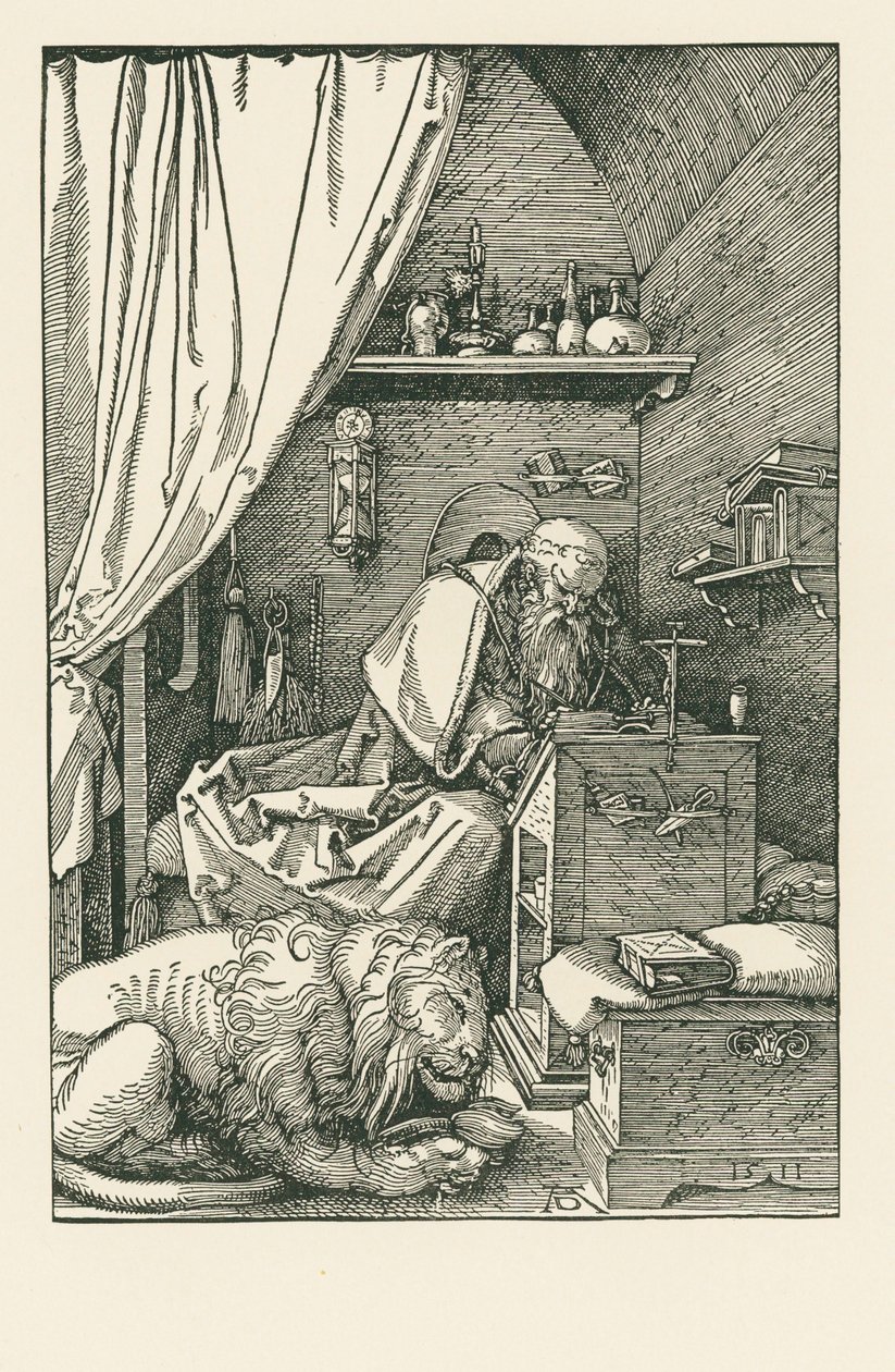 Heiliger Hieronymus in seiner Zelle von Albrecht Dürer or Duerer