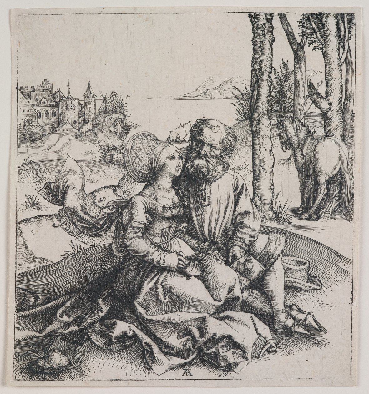 Das ungleiche Paar, um 1495 (Gravur) von Albrecht Dürer or Duerer
