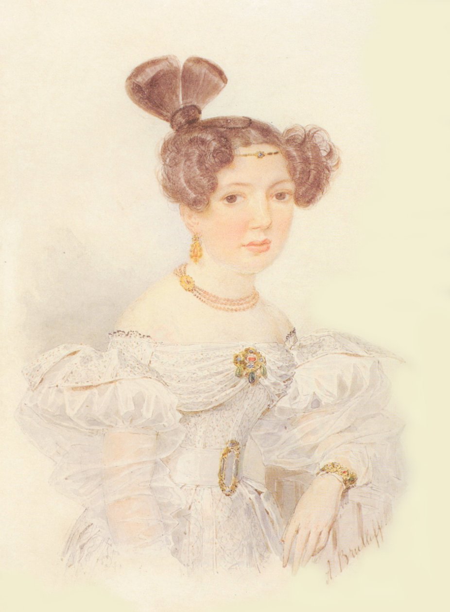 Porträt von Jekaterina Iwanowna Sagryazhskaja 1779-1842 von Aleksandr Pavlovich Bryullov