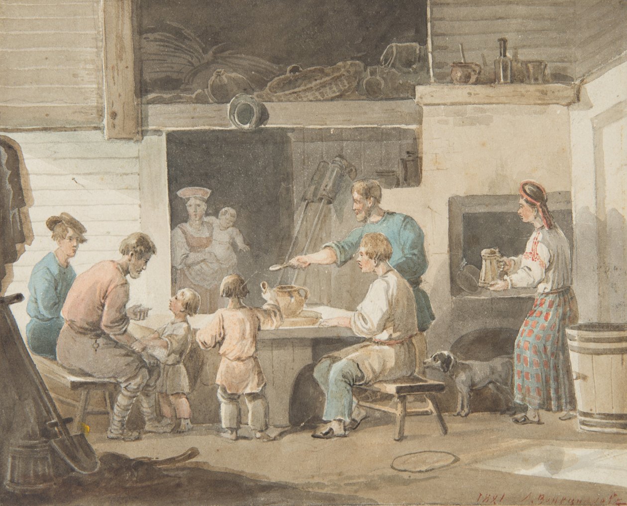 Mittagessen von Aleksei Gavrilovich Venetsianov