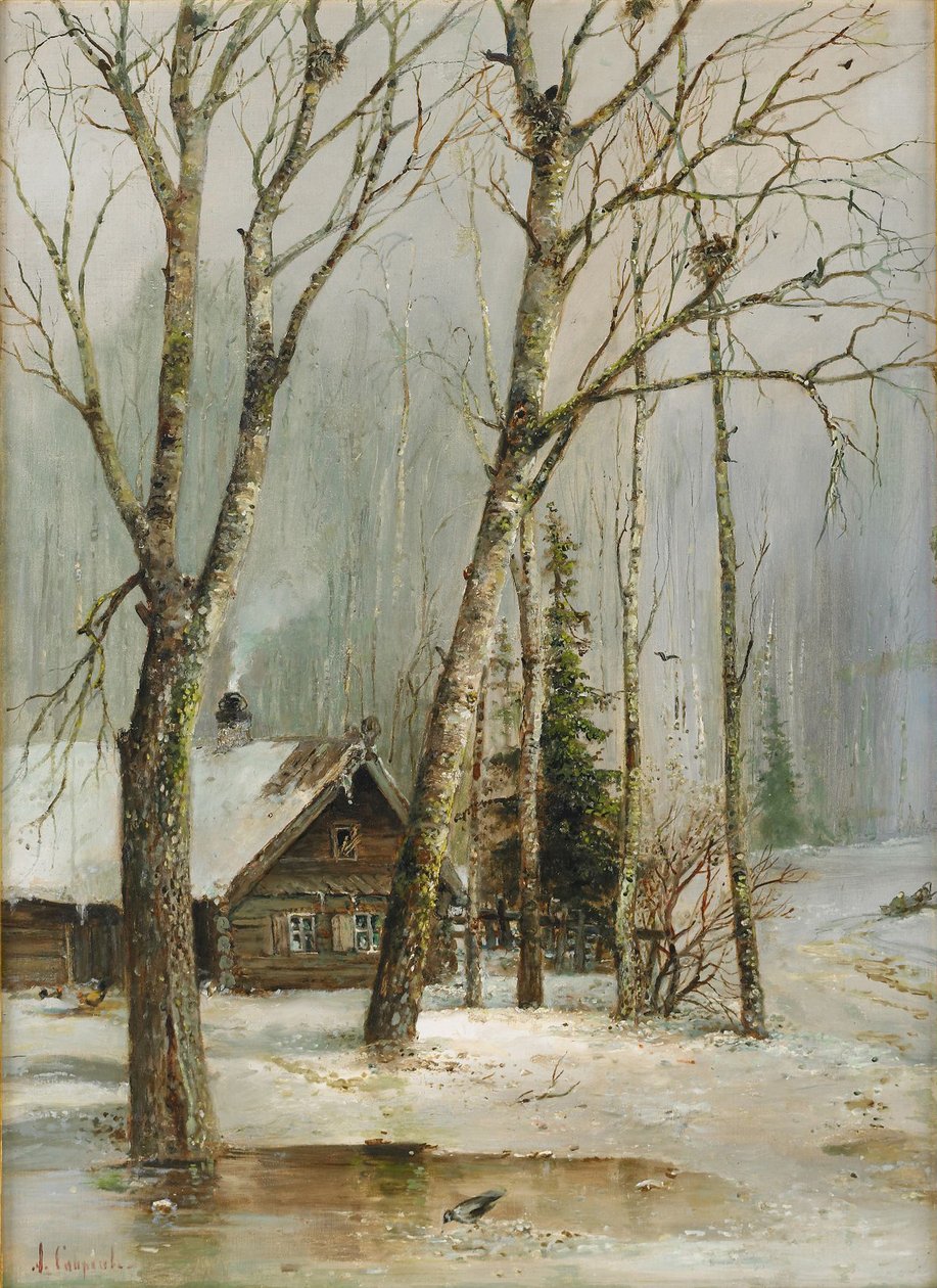 Hütte im Wald von Alexei Kondratjewitsch Sawrassow